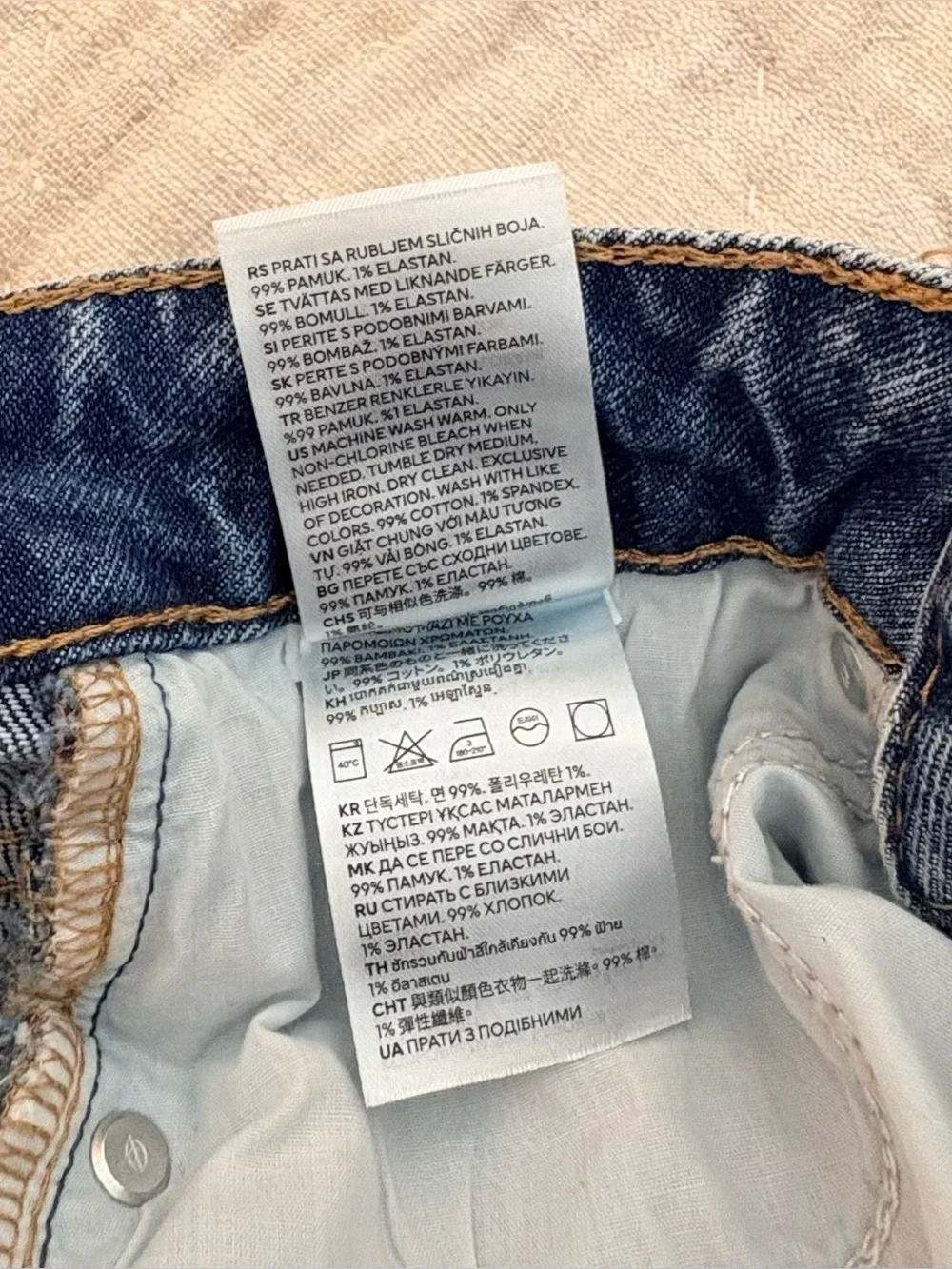 H&M Women High-Rise Straight Leg Blue Jeans Classic SZ 2 Faded Denim Casual
